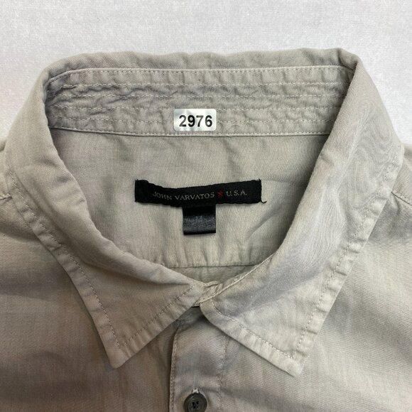 John Varvatos Shirt Mens M Gray Long Sleeve Button Up - Picture 2 of 10